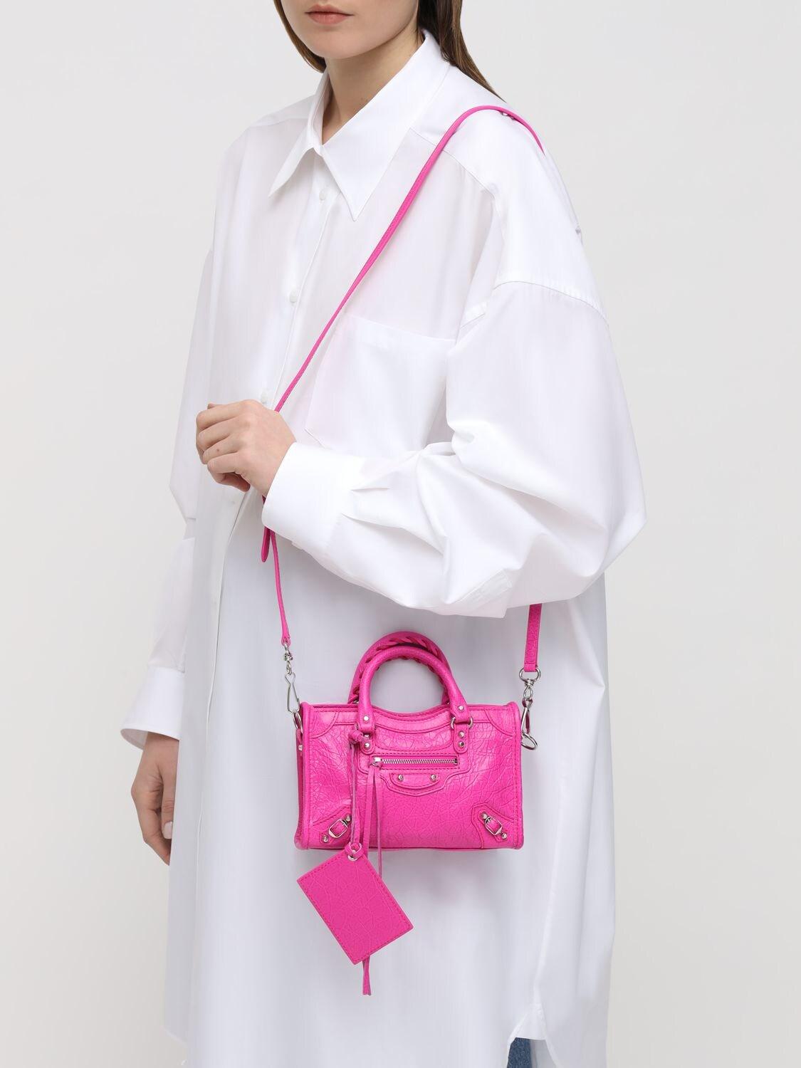 Balenciaga Nano City Leather Bag in Pink | Lyst