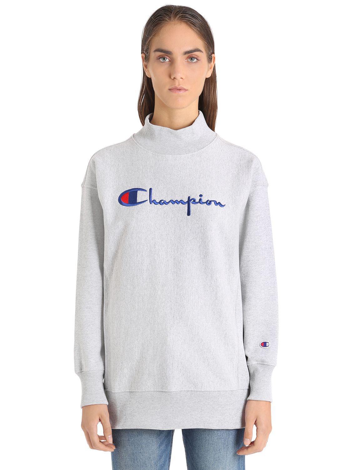 oversized grey champion sweatshirt