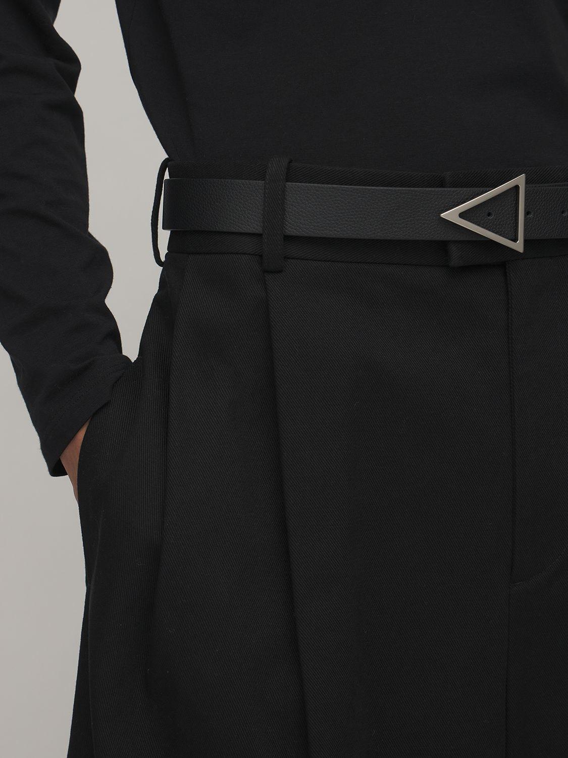 Bottega Veneta 3cm Triangle Buckle Leather Belt in White for Men | Lyst