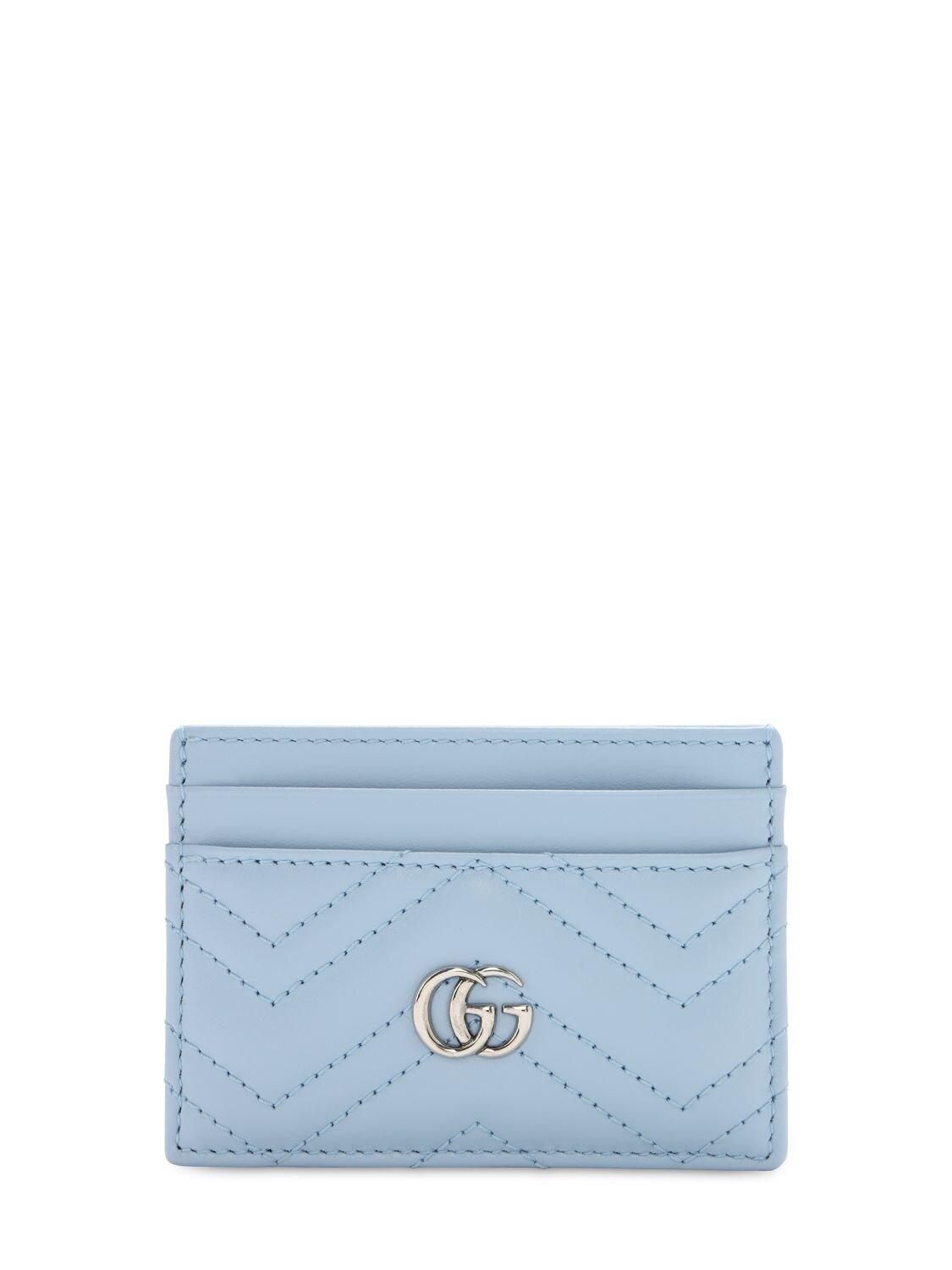 GG Marmont Card Case in Light Blue 