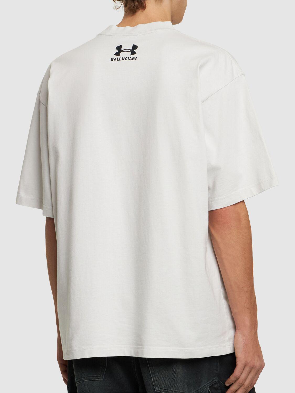 関税込！【BALENCIAGA】WHITE UNDER ARMOUR COTTON T-SHIRT Balenciaga x Under Armour T-shirt | Sendegaro US