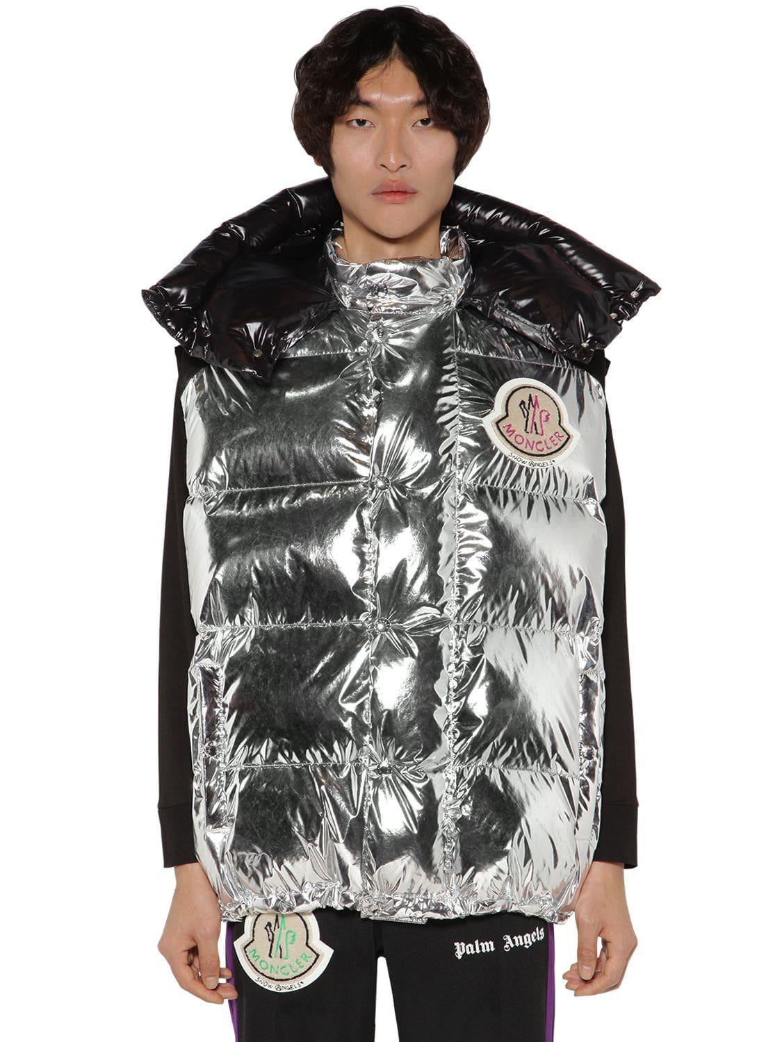 silver moncler vest