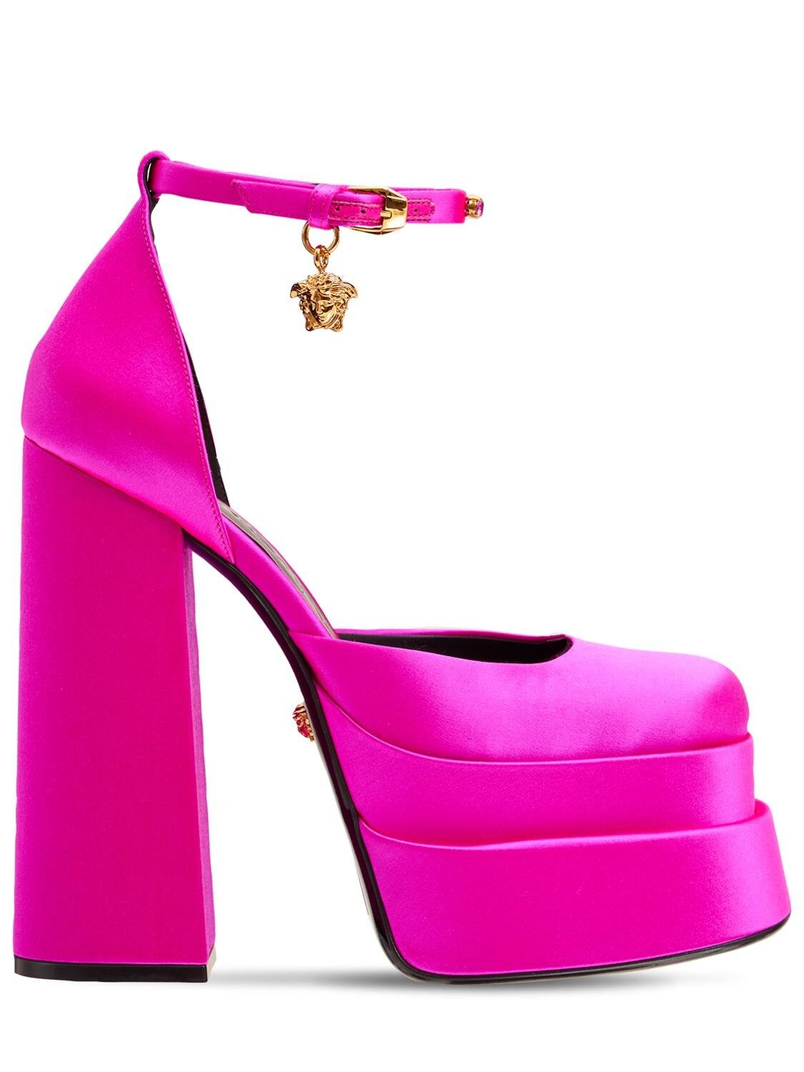 versace pink platform heels