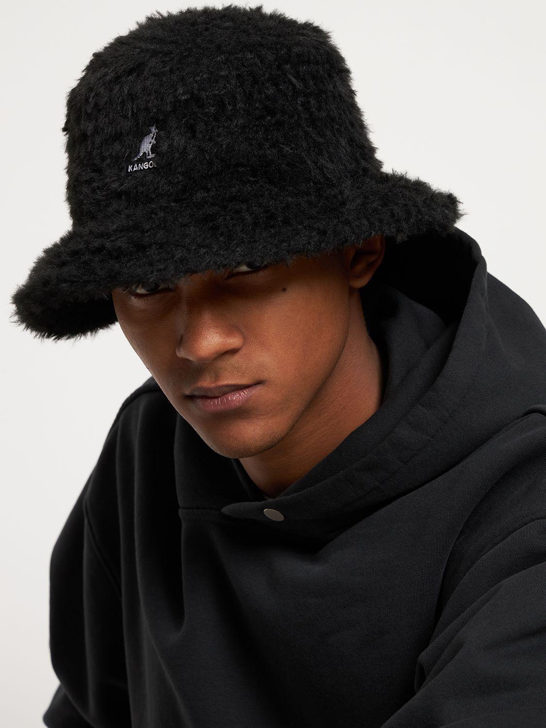 Kangol Lahinch Faux Fur Braid Bucket Hat in Black for Men