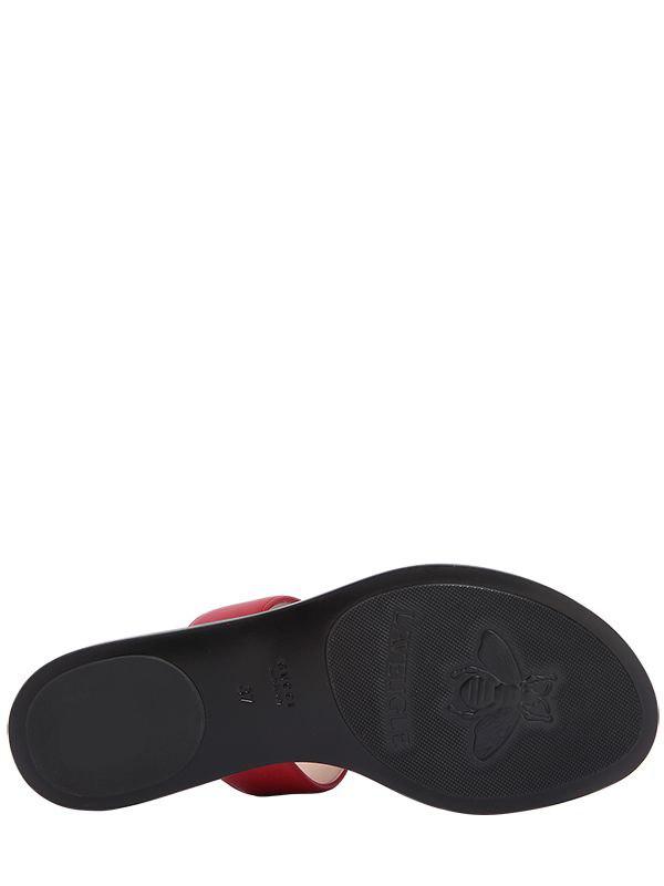 Gucci 10mm Marmont Leather Thong Sandals in Red - Lyst