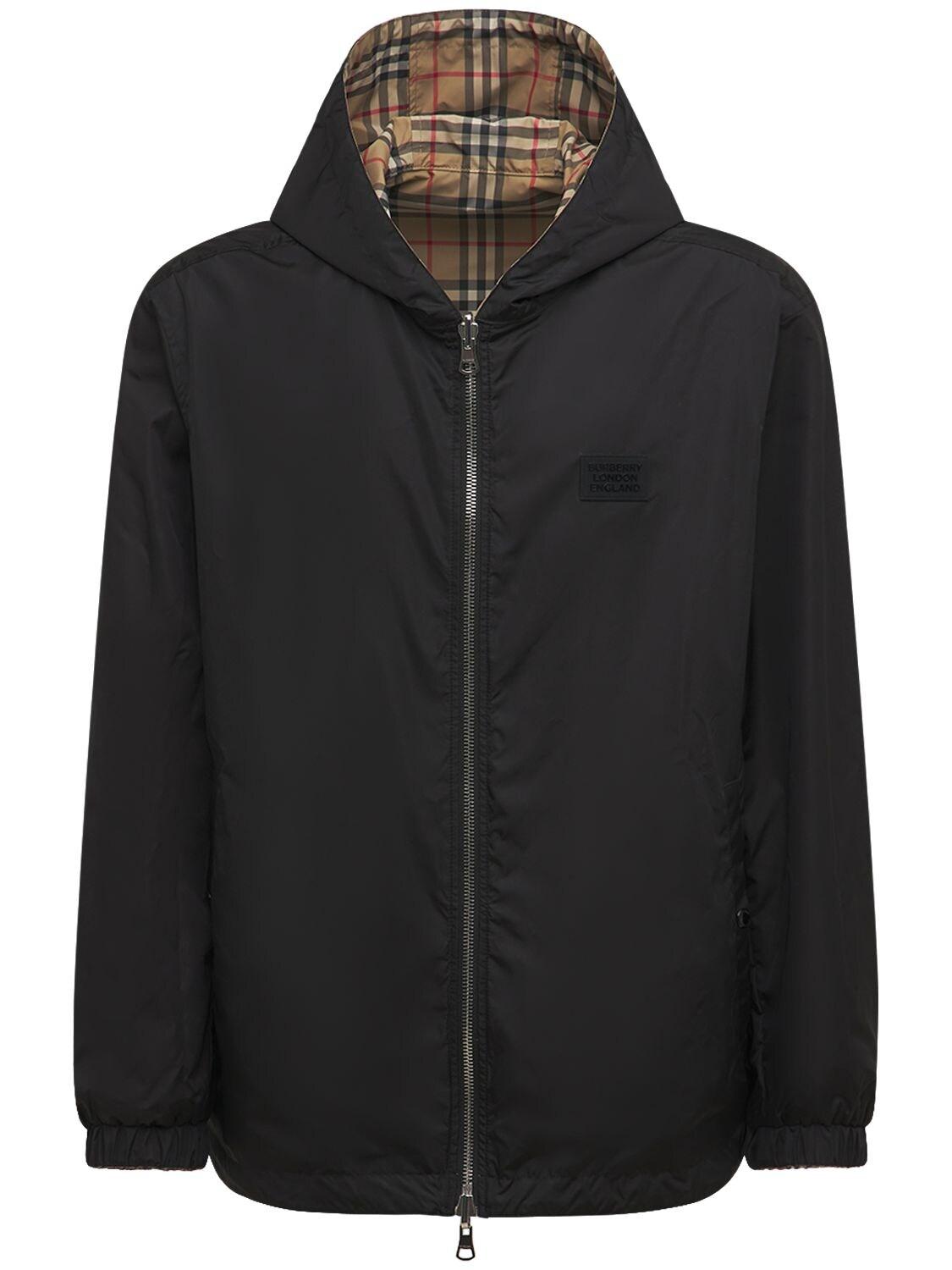 Burberry Stretton Reversible Check Zip Jacket in Natural for Men