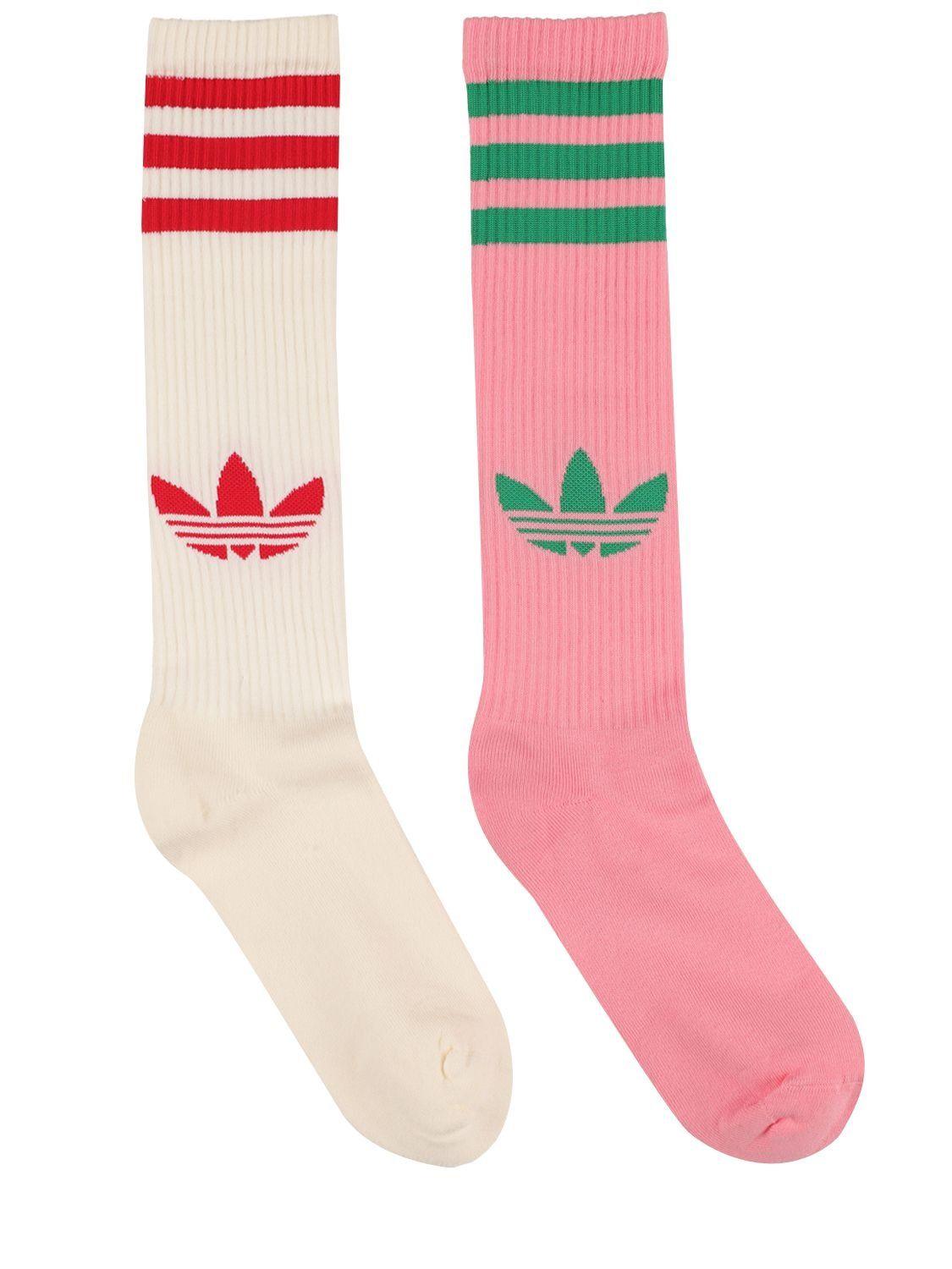 adidas Originals Pack Of 2 Knee Socks in Pink | Lyst