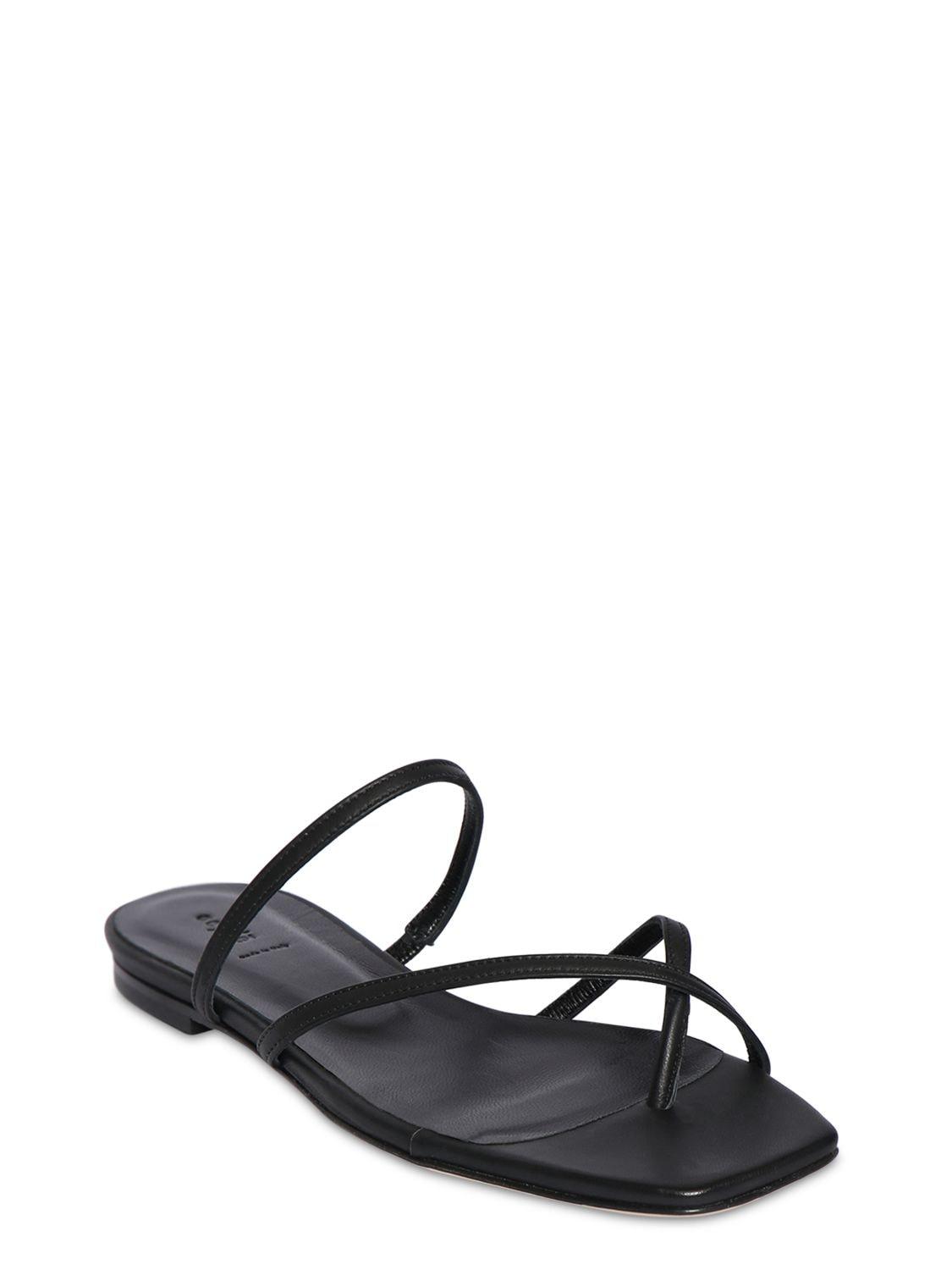 Aeyde 10mm Marina Leather Flat Sandals in Black - Lyst