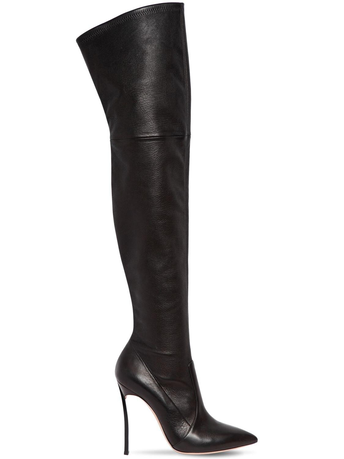 Casadei 100mm Blade Stretch Nappa Leather Boots in Black - Lyst