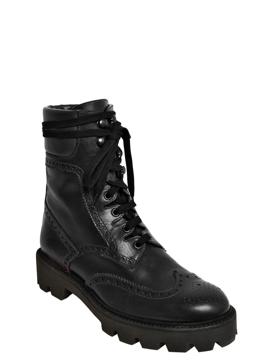 brogue combat boots