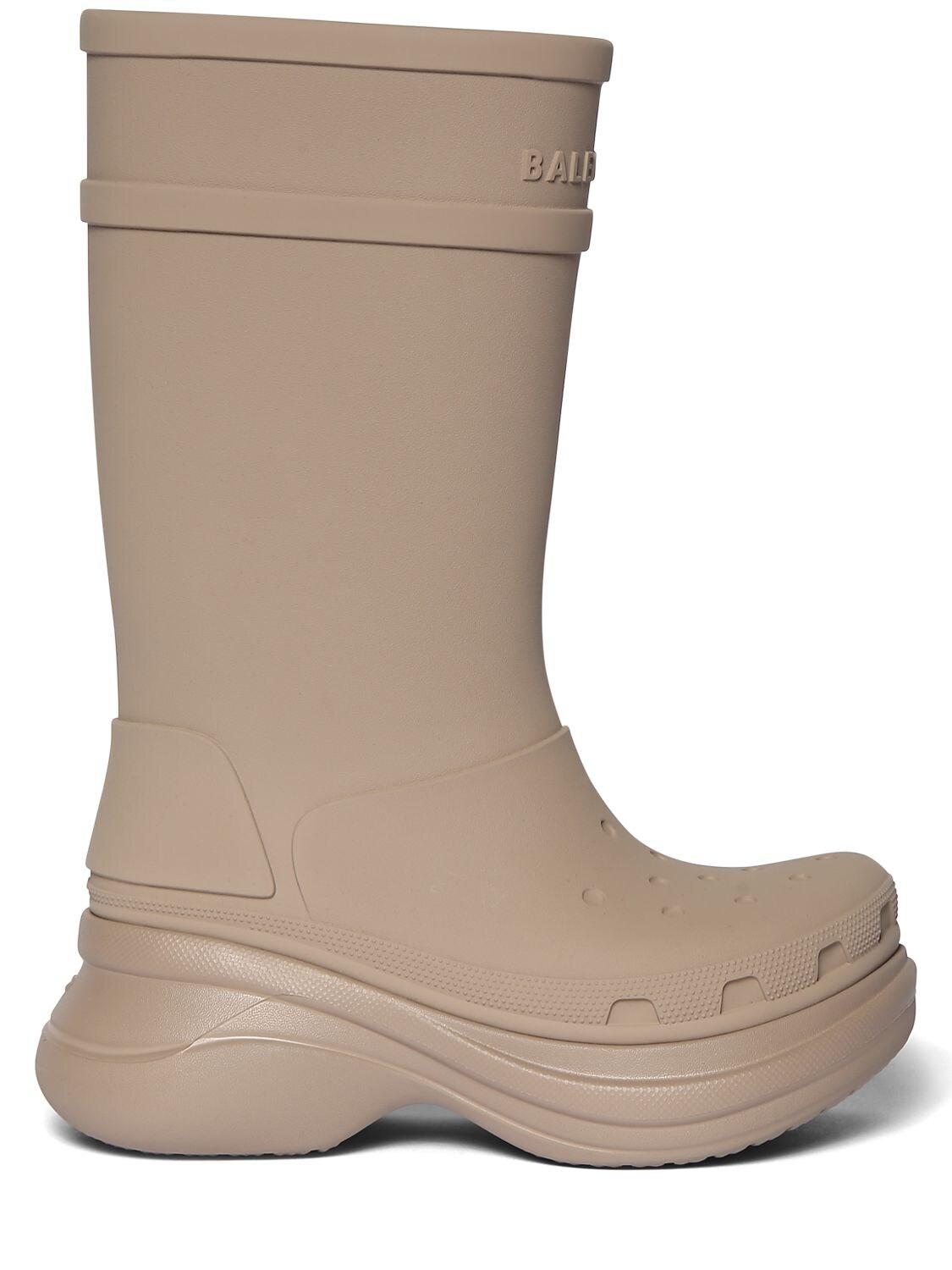 Balenciaga 45mm Crocs Rubber Boots in Brown | Lyst