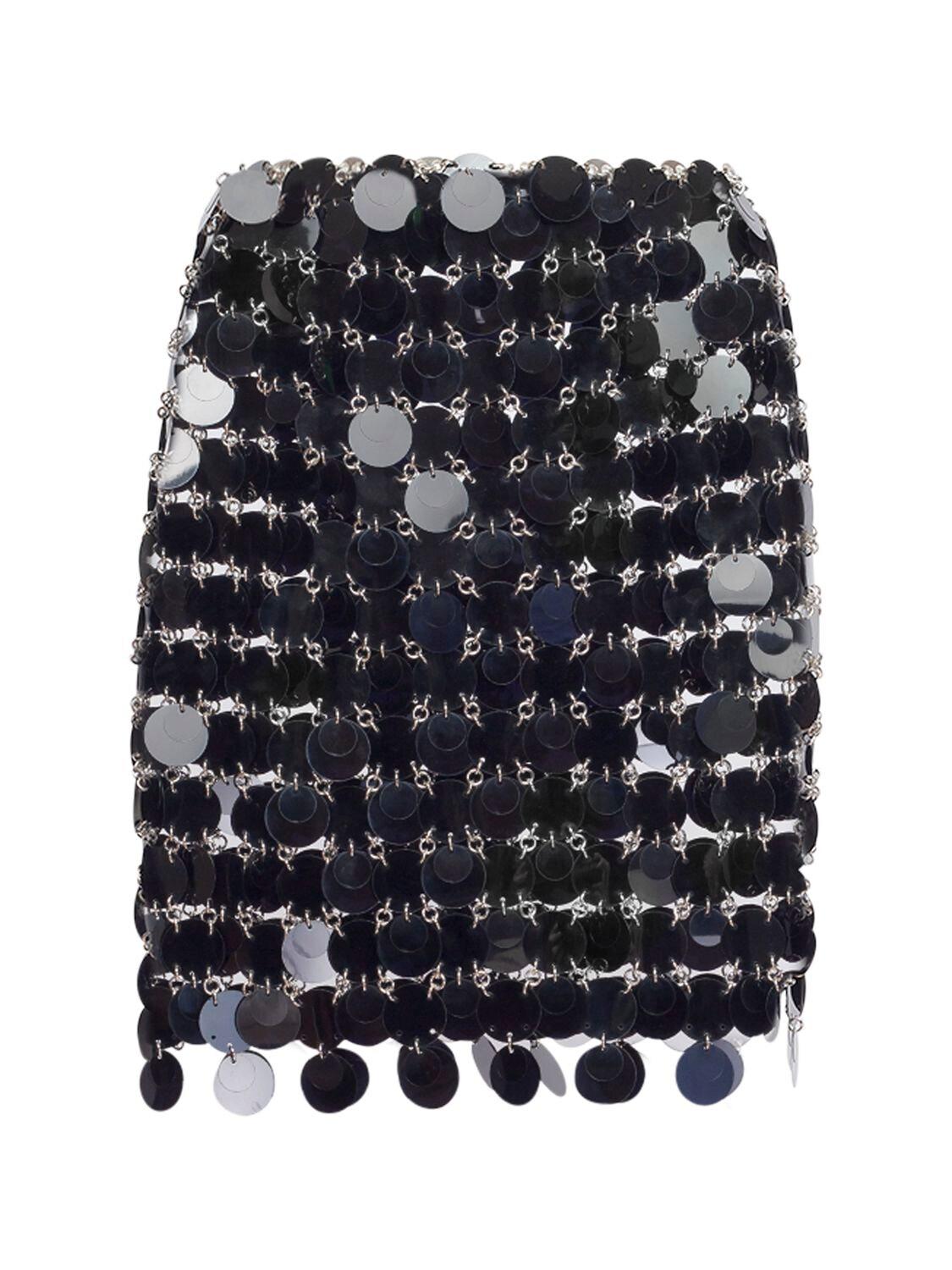 Paco Rabanne Round Sequined Mesh Skirt in Black (Blue) | Lyst