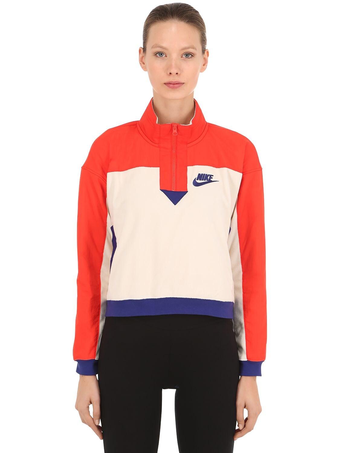 Nike Nsw Top Hz Polar Fleece Sweatshirt in Red - Lyst