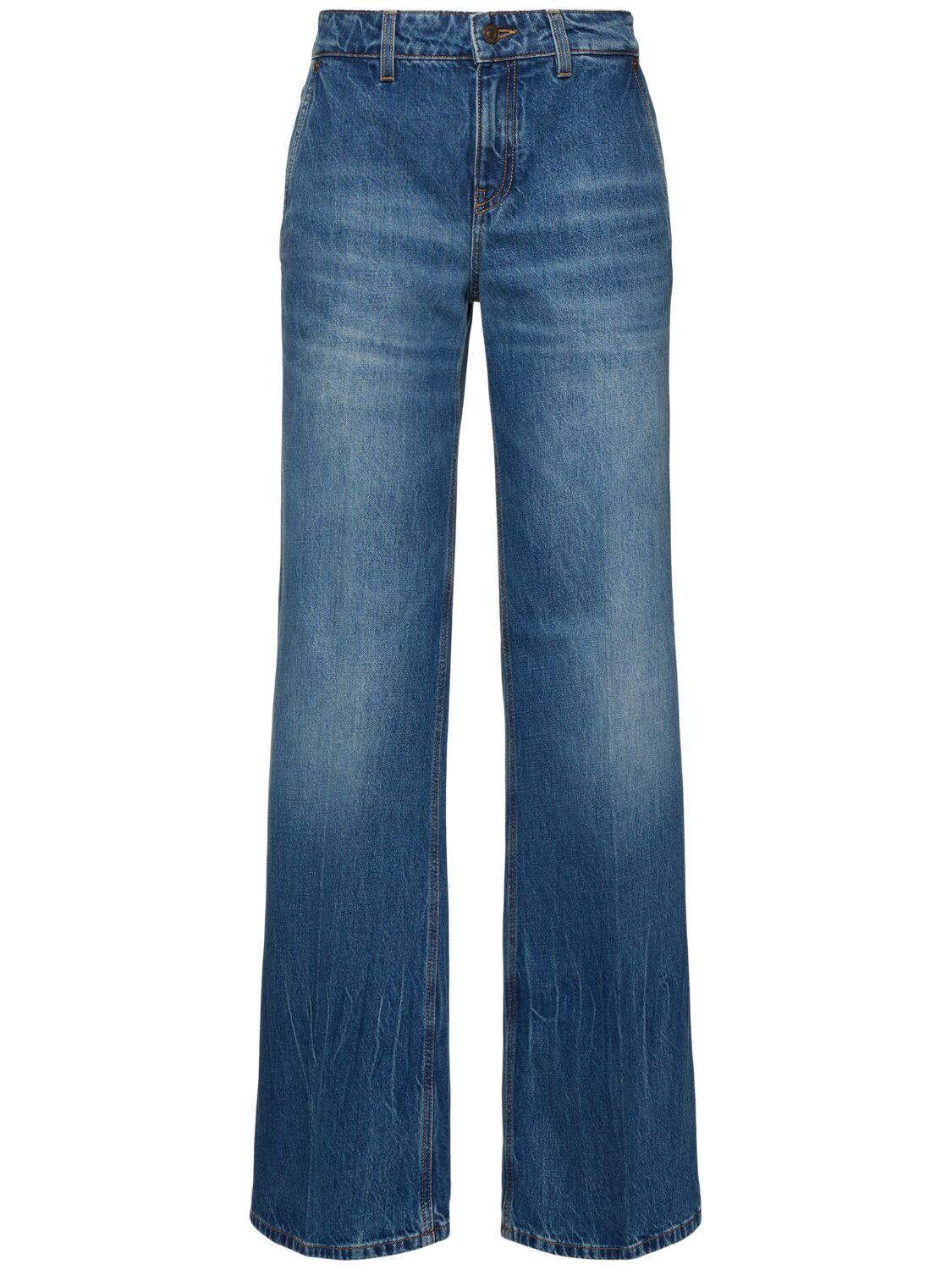 【Victoria Beckham】アリーナデニムハイウエストワイドジーンズ Alina High Waisted Jean In Washed Black | Designer Jeans