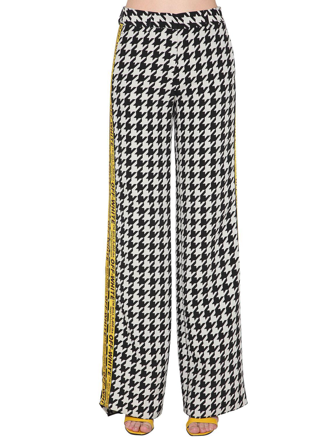 off white houndstooth pants