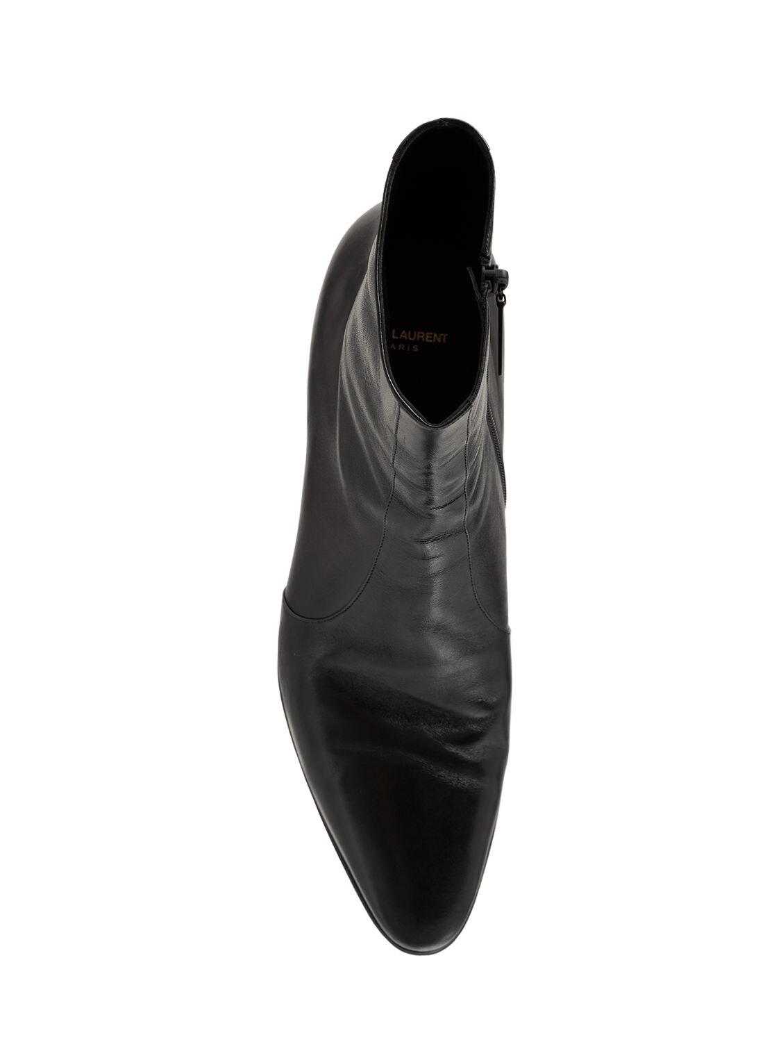 Saint Laurent Vassili 60 Leather Boots in Black for Men | Lyst