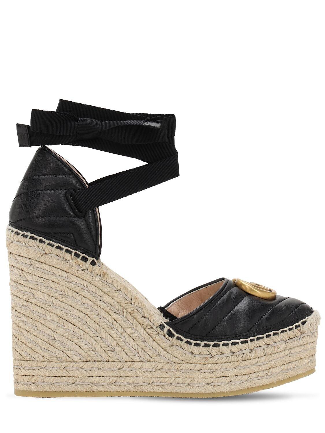 Gucci 120mm Palmyra Quilted Leather Wedges | Lyst