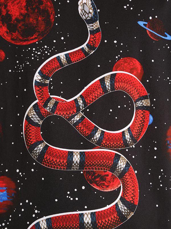 Floreren Strippen Verblinding Gucci Space Snake-print Cotton T-shirt in Black for Men | Lyst