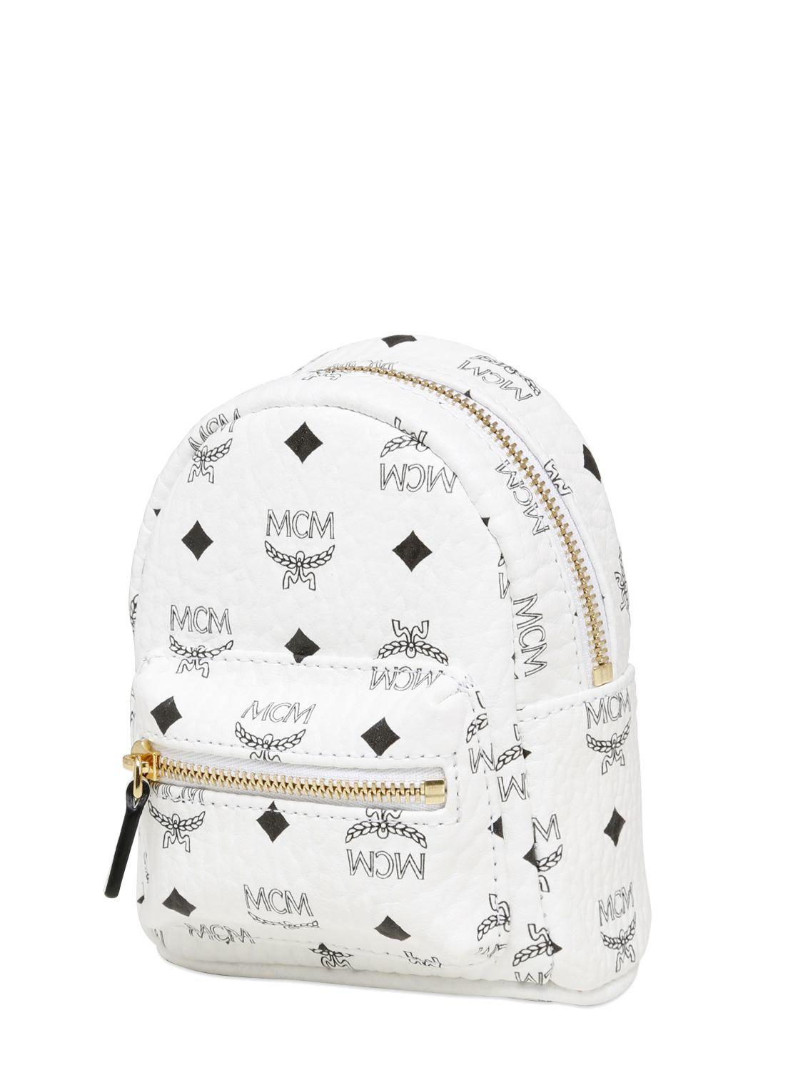Lyst - MCM Mini Faux Leather Backpack Pouch in White