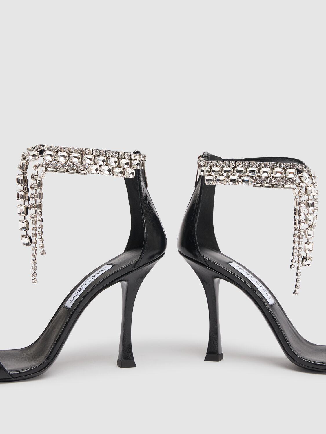 Jimmy Choo レディース ホワイト Verity レザーサンダル 100mm ヒール