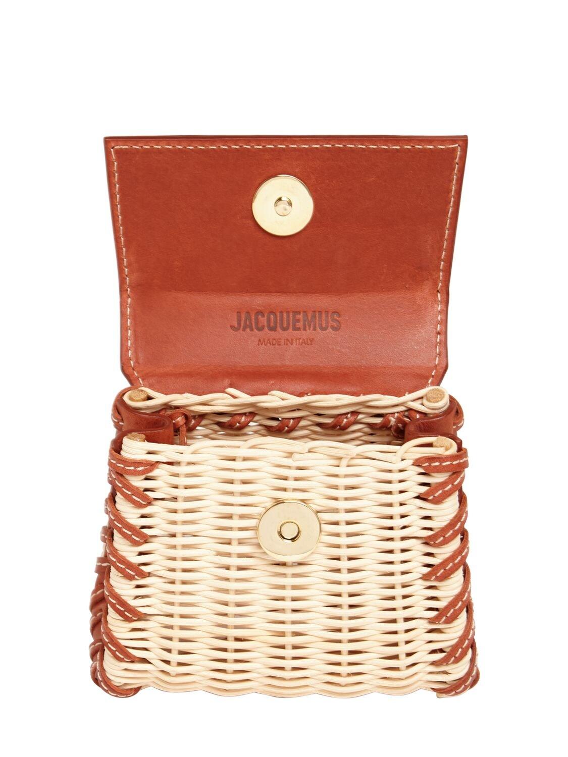 Jacquemus Leather and Rattan Chiquito Mini-Bag in Brown