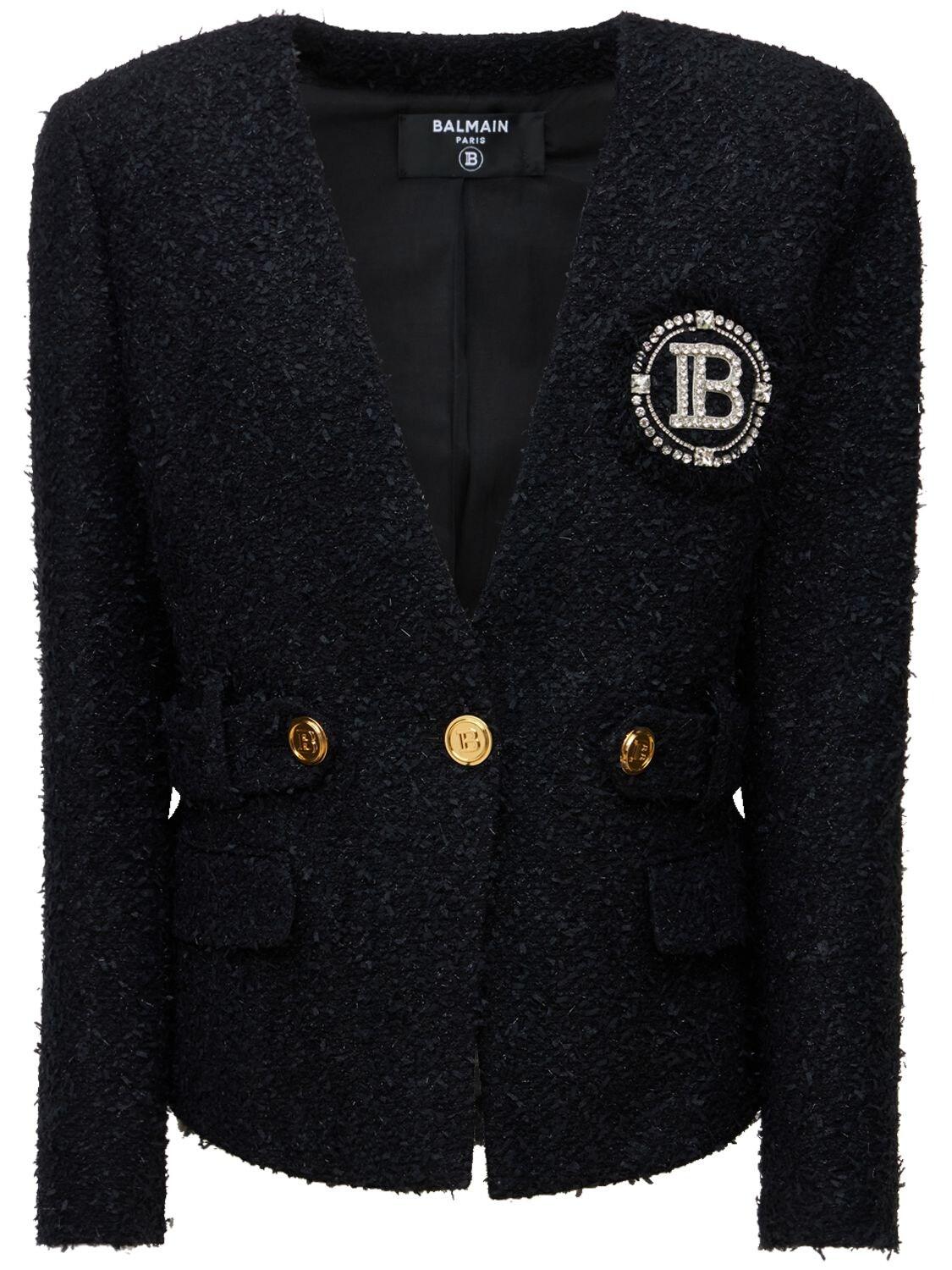 balmain jacket tweed