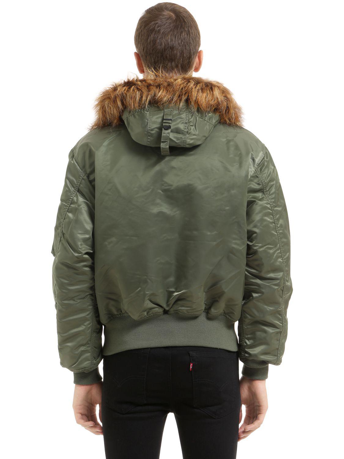 Alpha Industries 45/p Hooded Oversized Bomber Jacket in Sage Green (Green)  for Men - Lyst