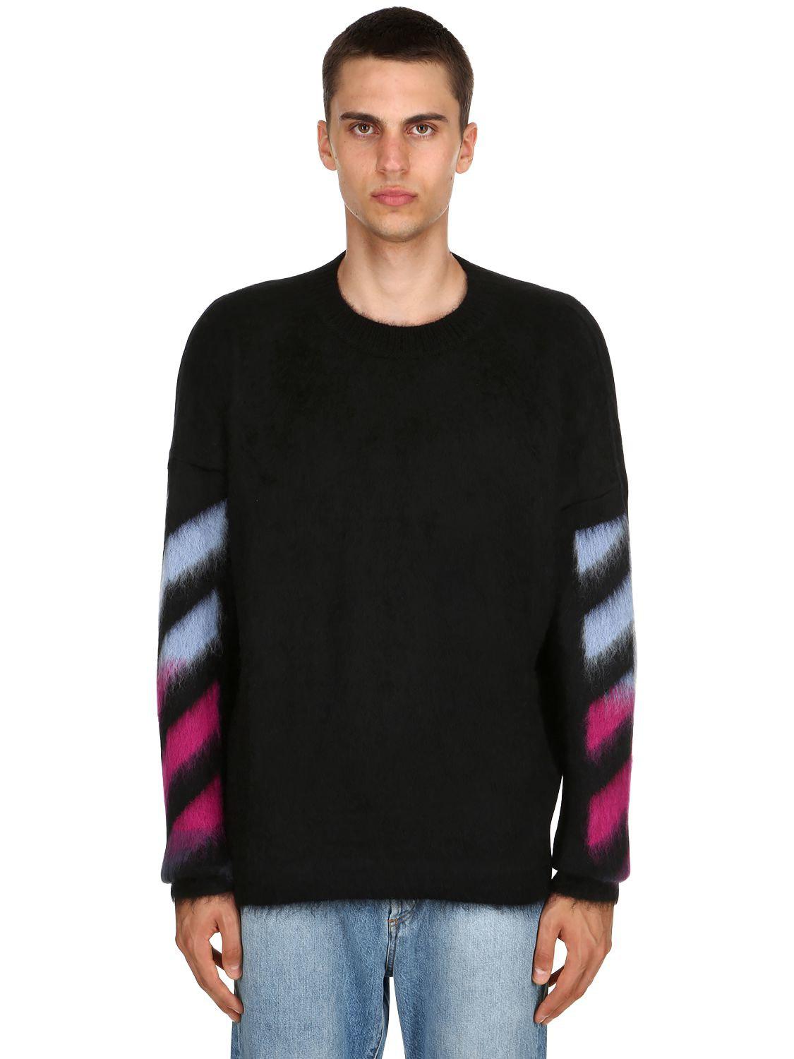 Off-White c/o Virgil Oversized Arrows Mohair Blend Sweater in Black for - Lyst