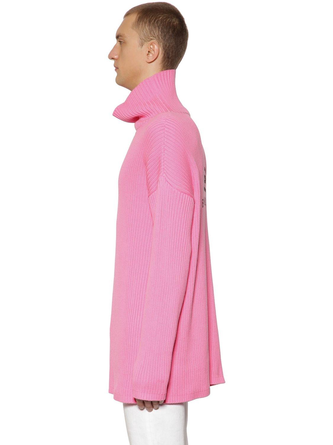 balenciaga pink turtleneck dress