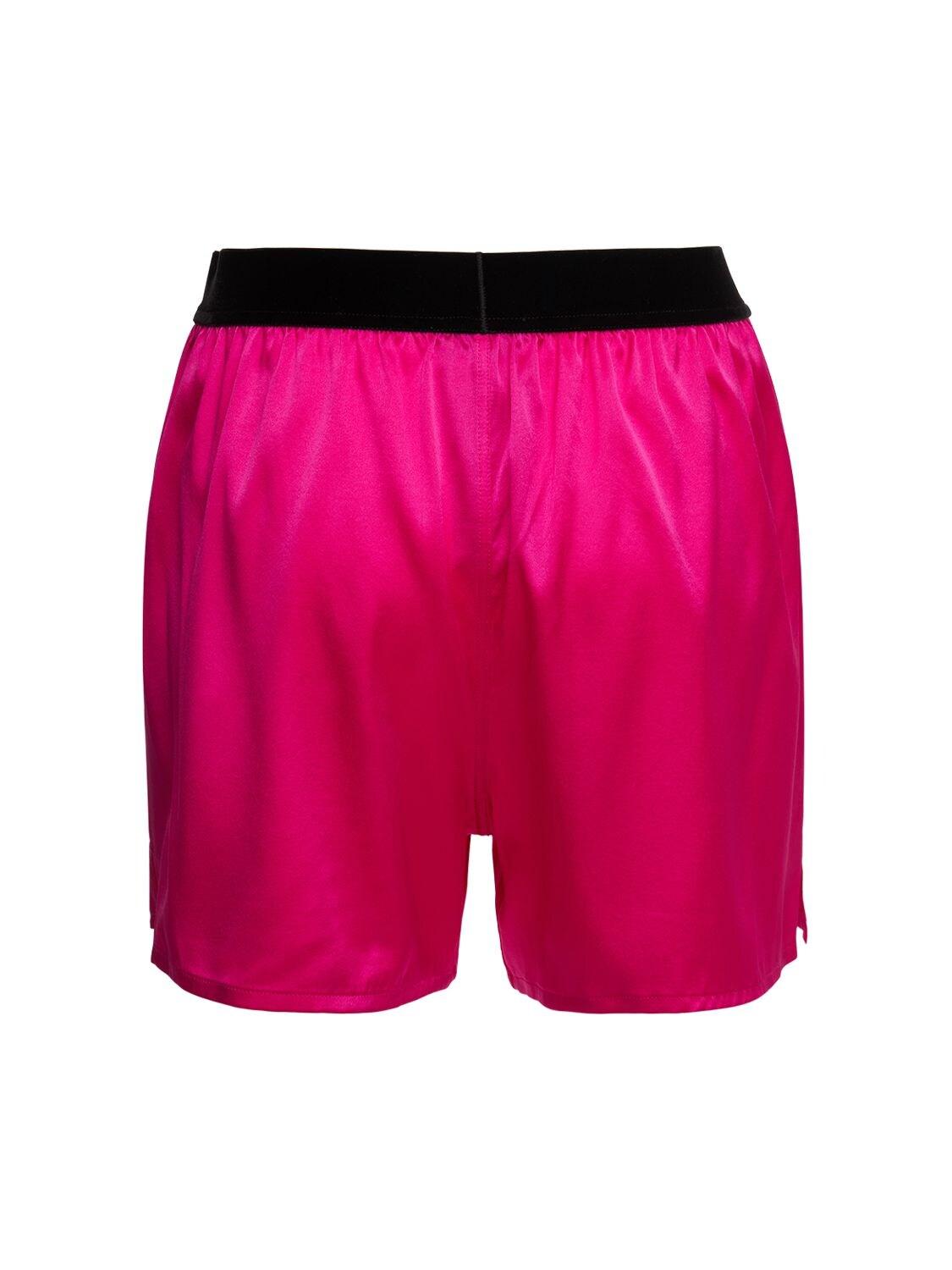 Tom Ford Logo Silk Satin Mini Shorts in 