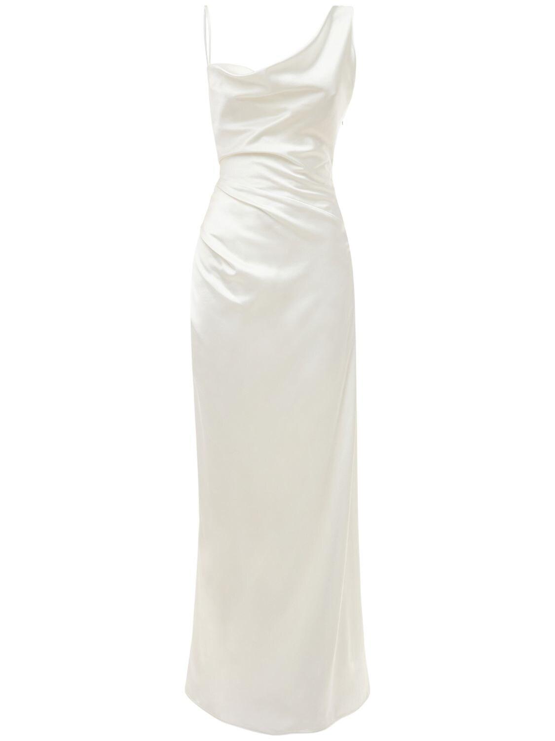 Vivienne Westwood Heavy Silk Satin Minerva Dress in White | Lyst UK