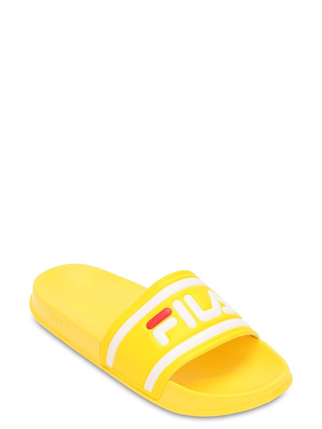 Fila Morro Bay Slipper Slide Sandals in Yellow - Lyst