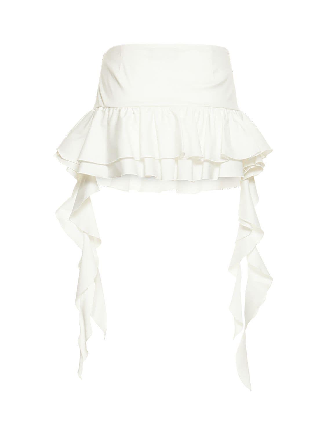 Mini Falda Blanca Crepe 