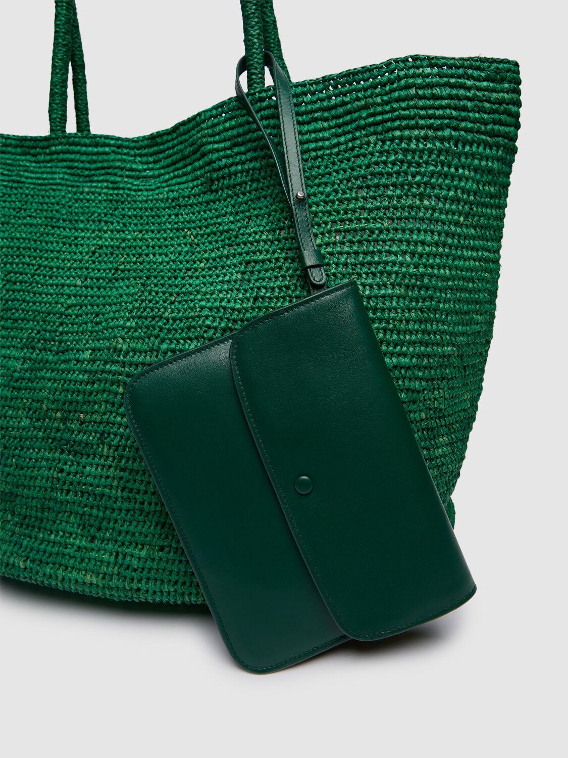 The Row Oregonラフィア エフェクト トート バッグ グリーン | Lyst