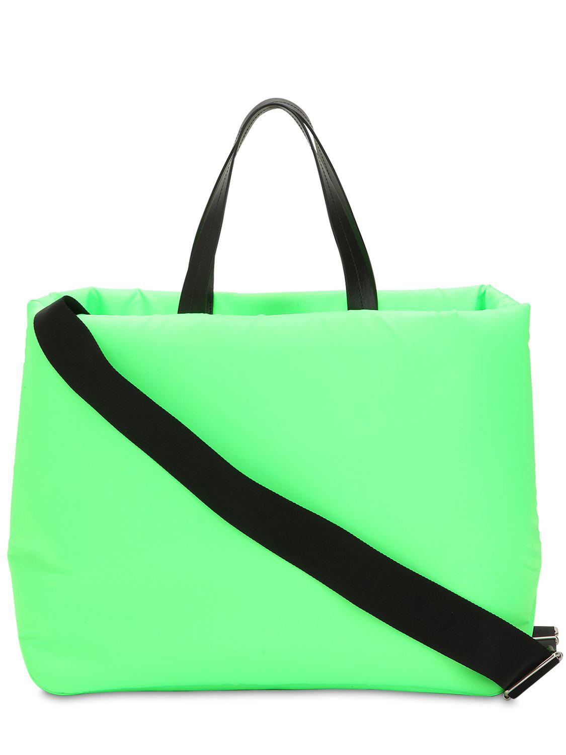 Prada Synthetic Puffer Nylon Tote Bag in Neon Green (Green) - Lyst
