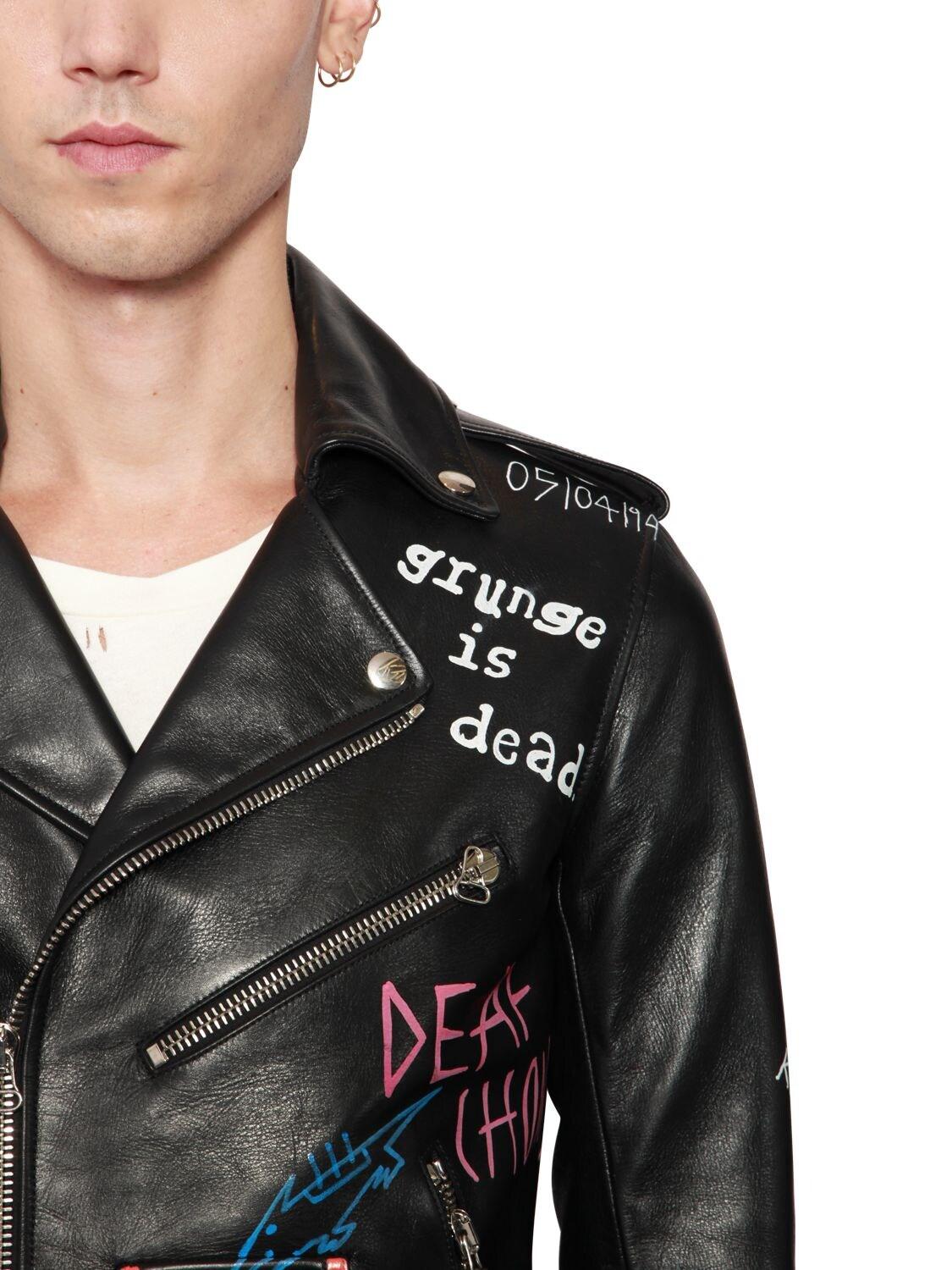 hand painted leather jacket