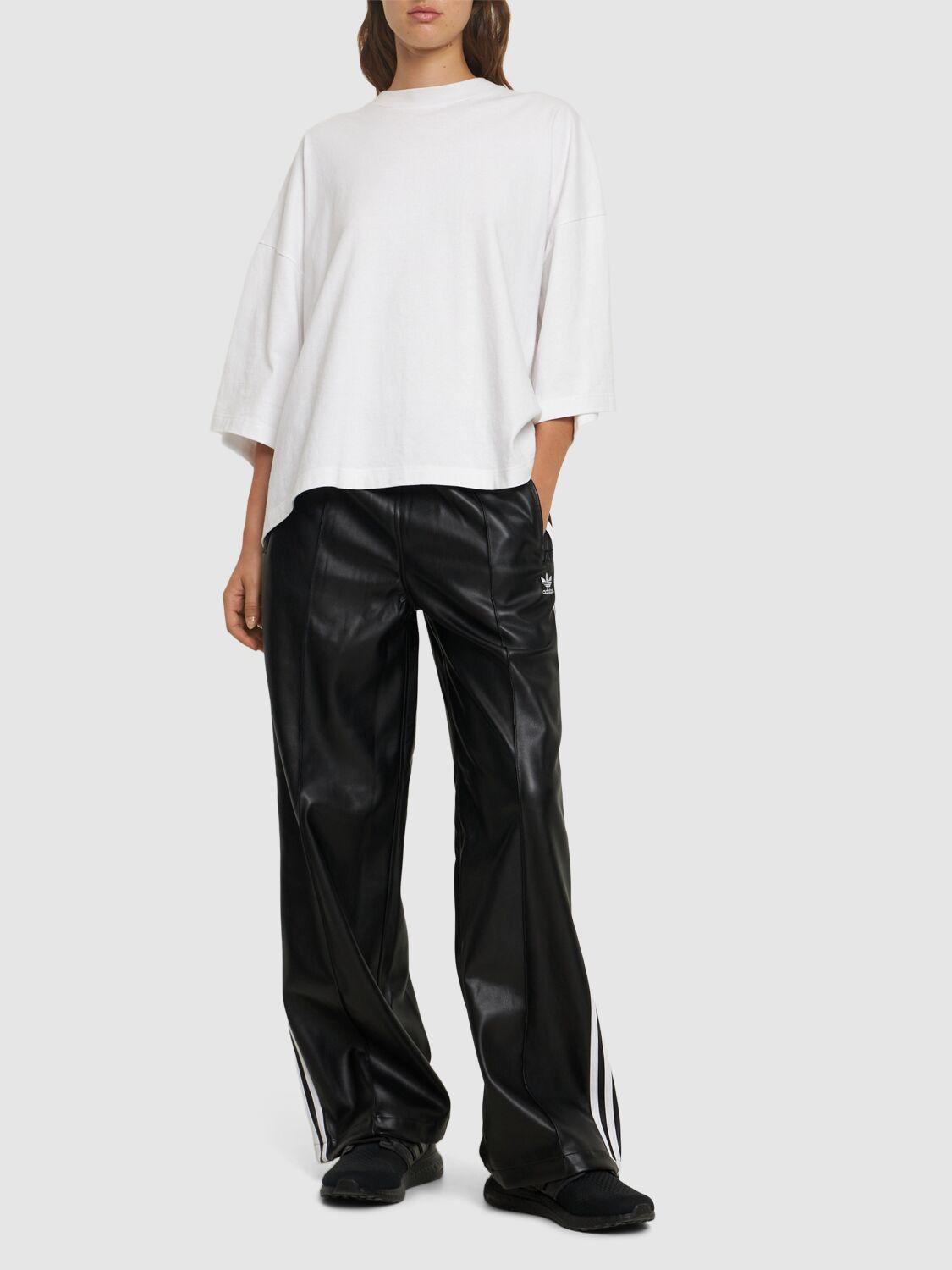adidas Originals Firebird Faux Leather Pants in Black | Lyst adidas Originals Firebird Faux Leather Pants in Black | Lyst