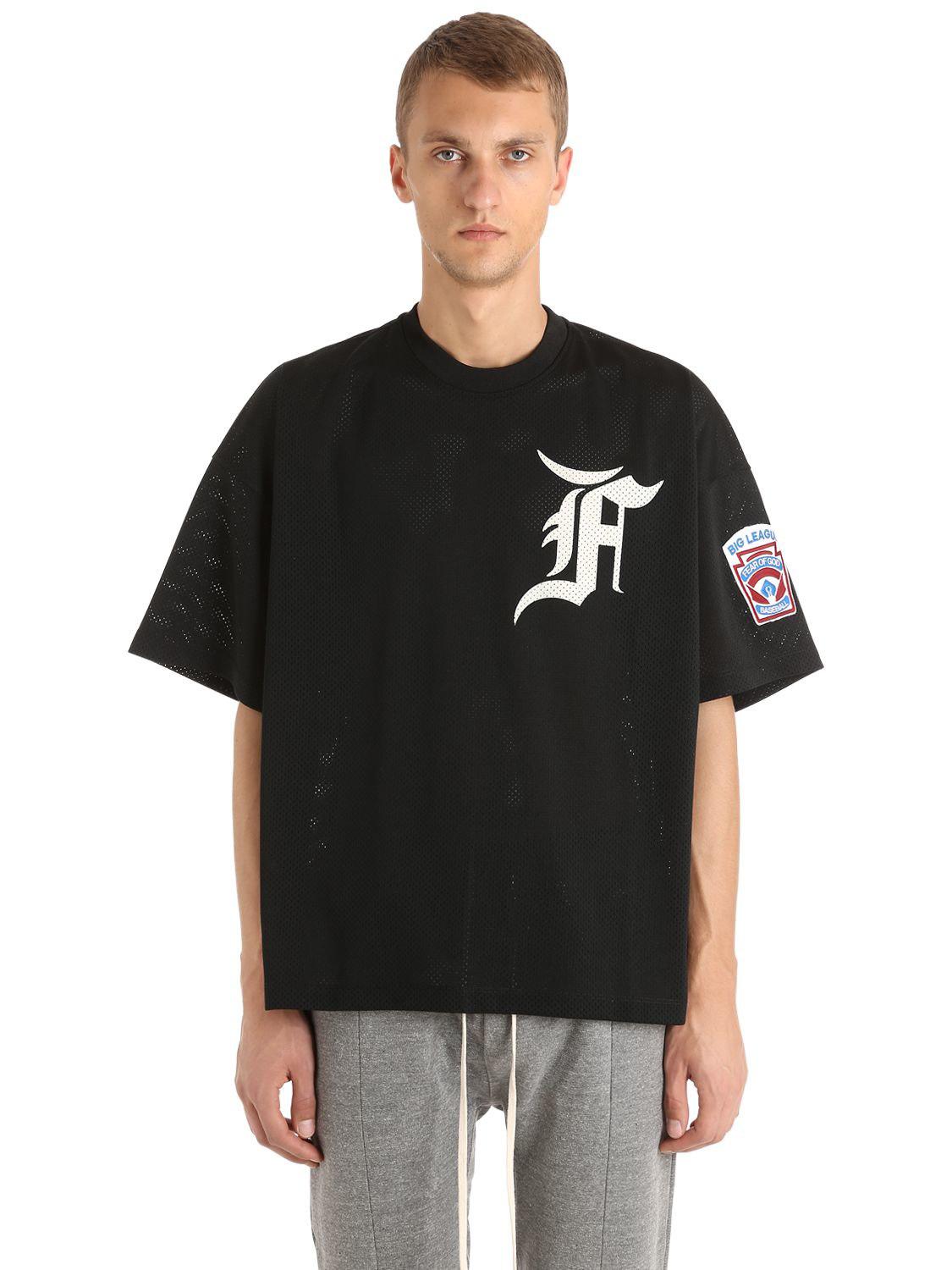 Fear Of God Oversized Techno Jersey & Mesh T-shirt in Black for 