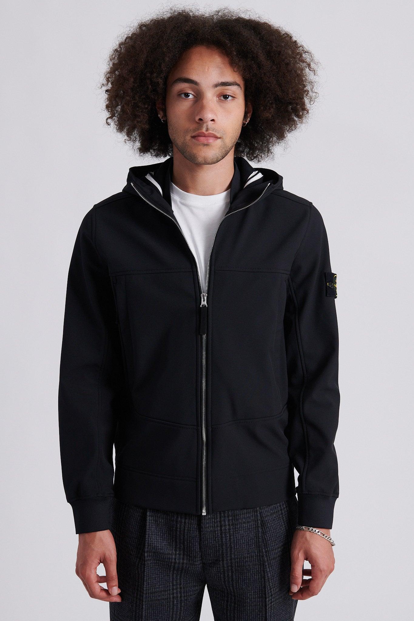 Stone Island Q0122 Soft Shell-r E.dye Technology Hooded Jacket in Black for  Men | Lyst