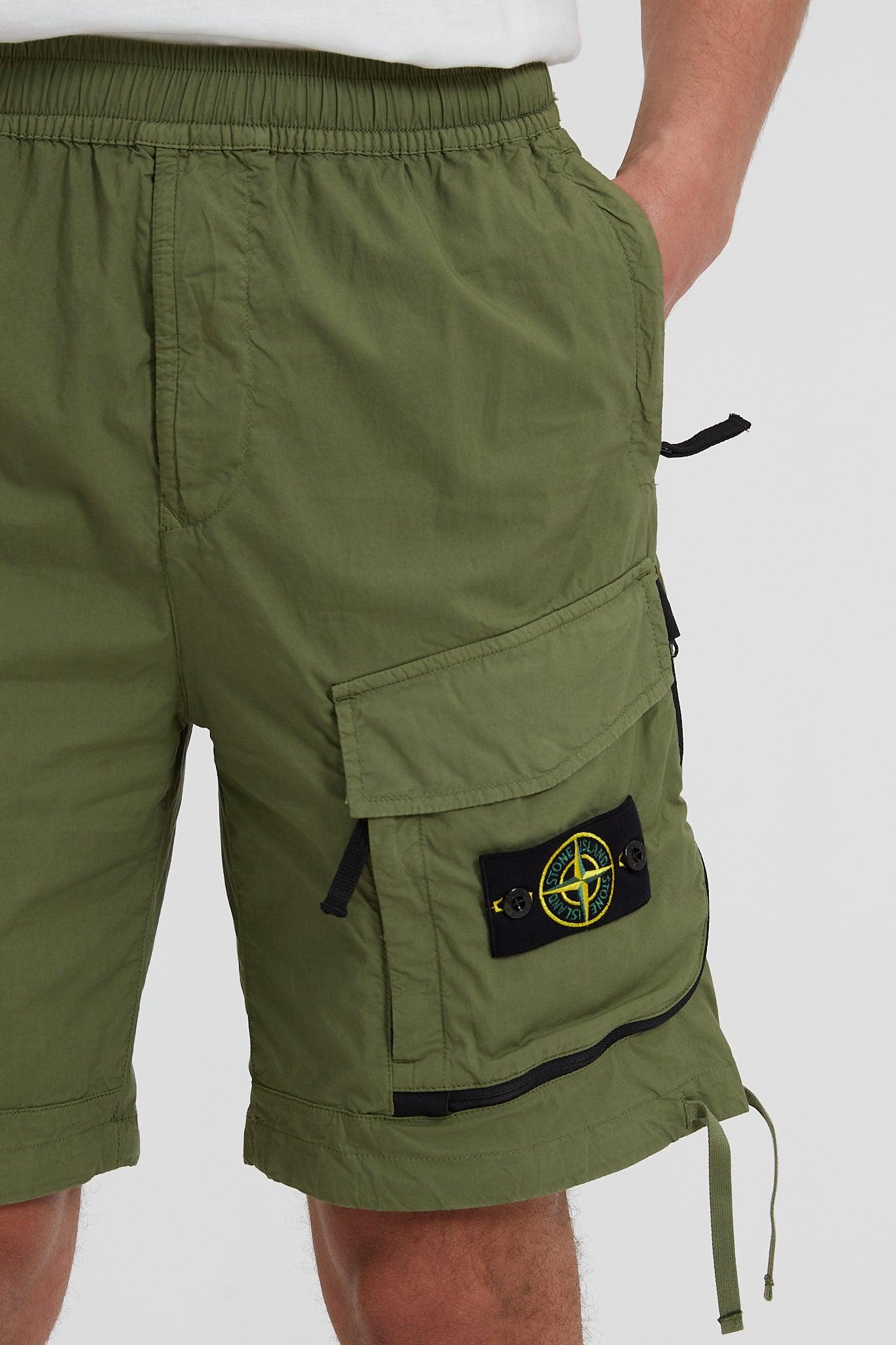 Stone Island L0703 Stretch Cotton Tela Paracadute Bermuda Shorts in Olive  (Green) for Men | Lyst