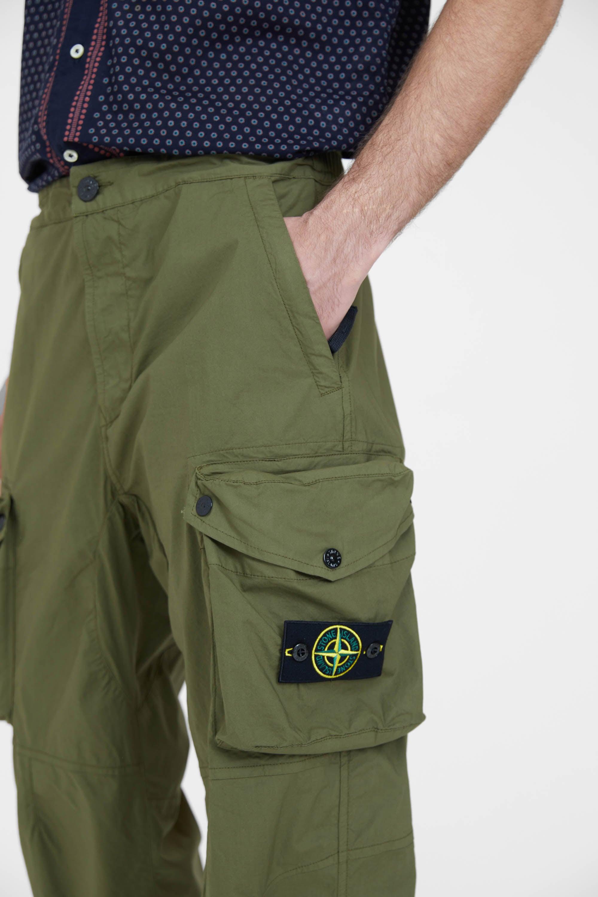Stone Island 30203 Stretch Cotton Tela Paracadute Loose Fit Cargo Pants in  Olive (Green) for Men | Lyst