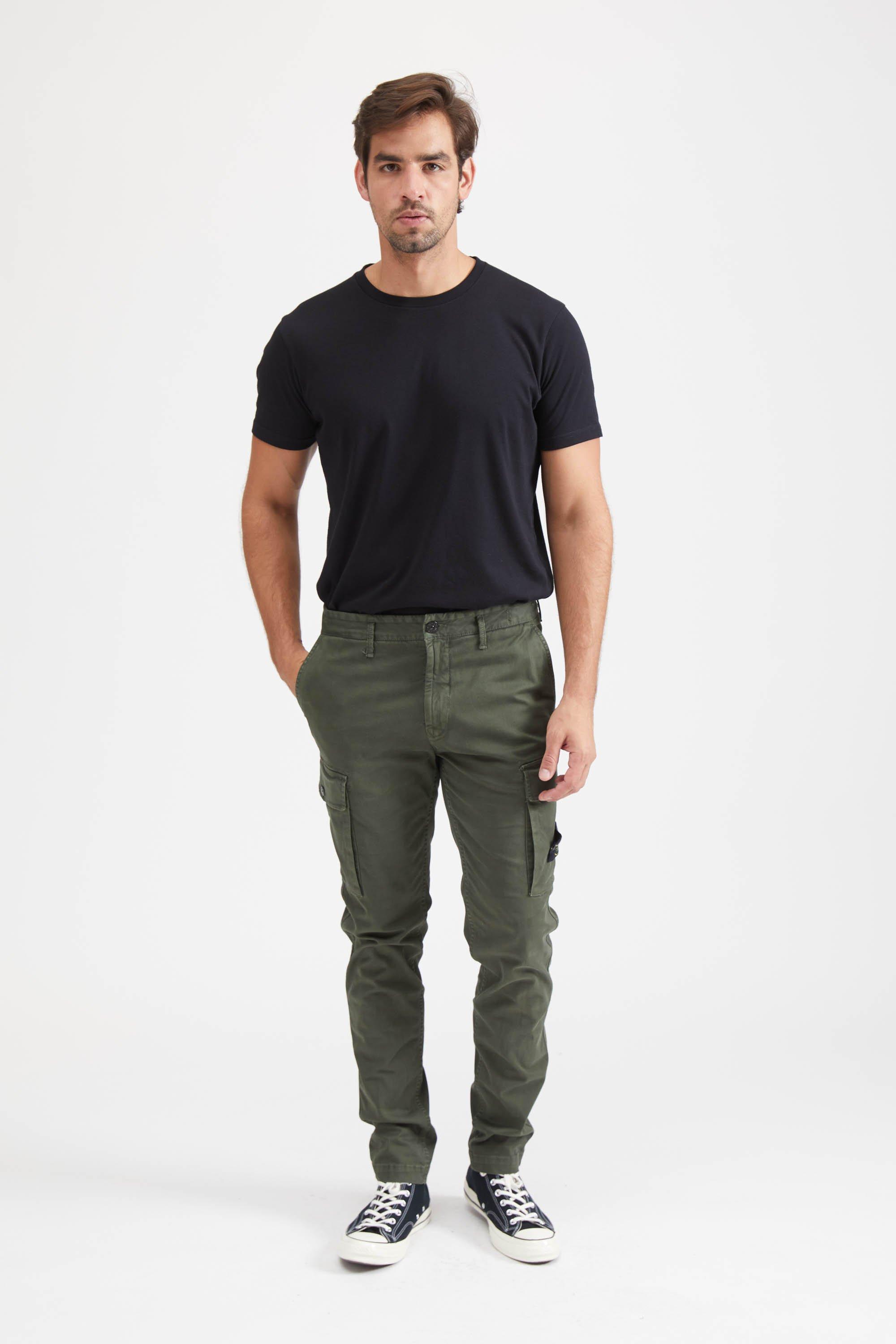 stone island garment dyed broken twill pant