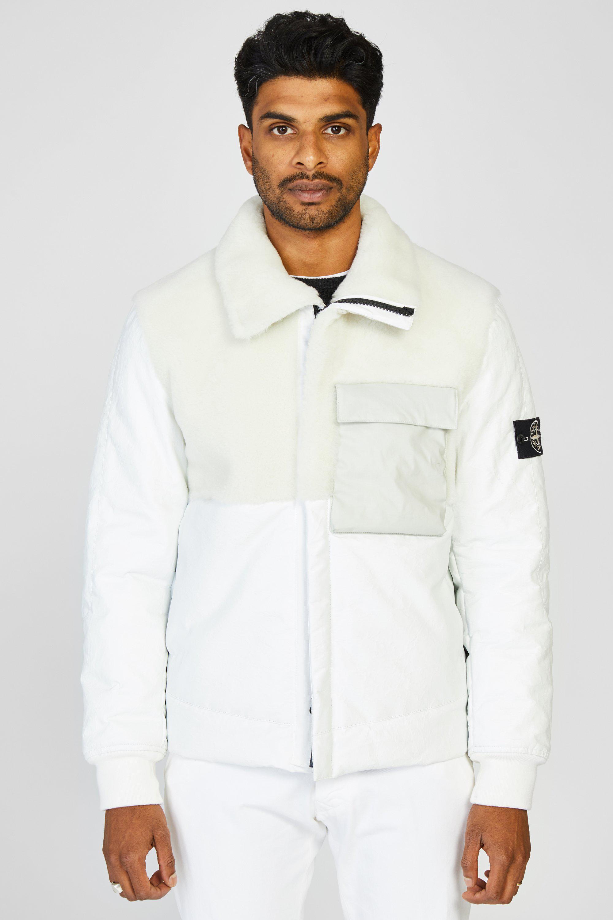 stone island featherweight leather down jacket