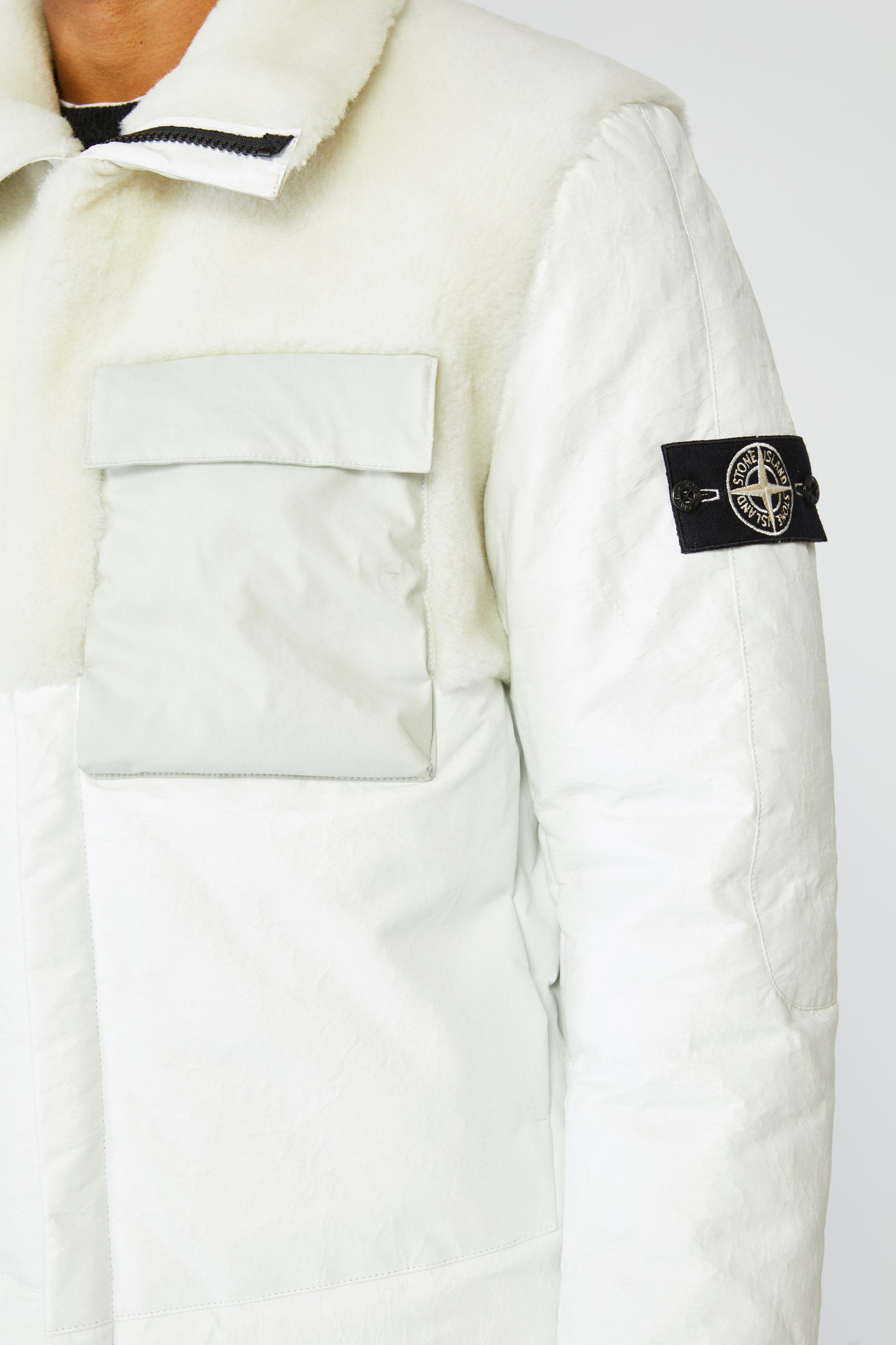 stone island featherweight leather down jacket