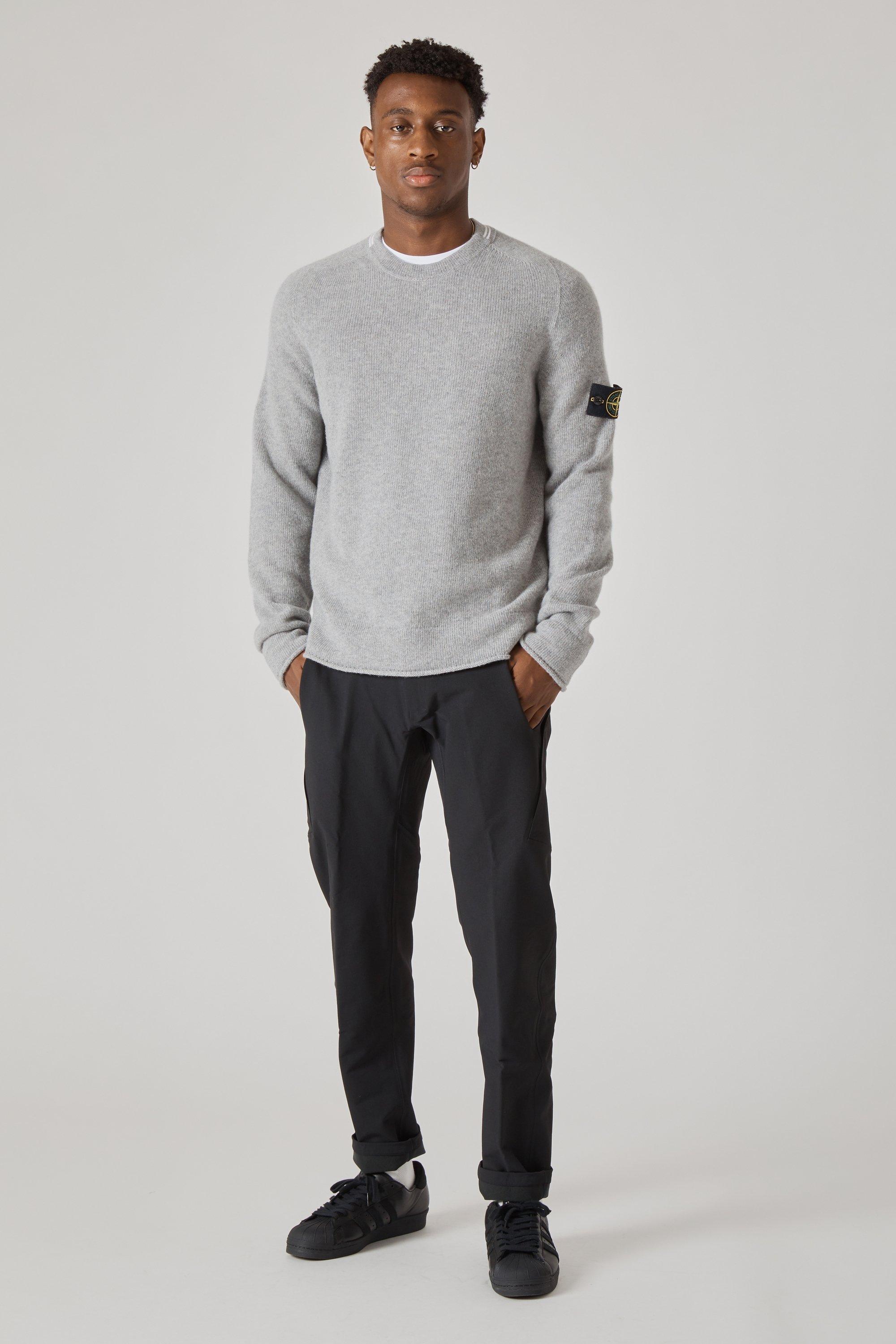 Stone Island 513a3 Lambswool Knit Sweater in Pearl Grey (Gray) for Men -  Lyst