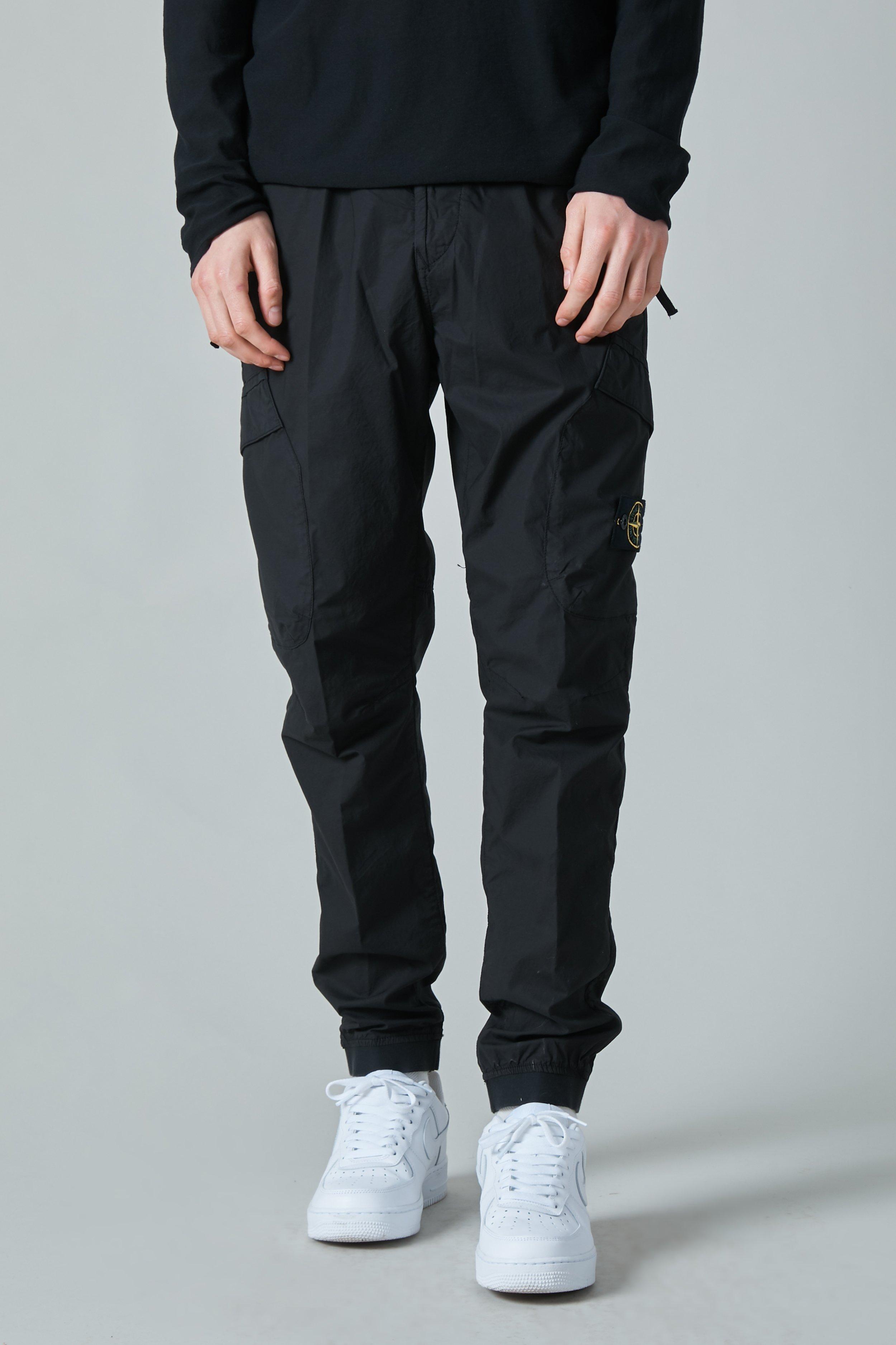 Stone Island 32203 Stretch Cotton Tela Paracadute Cargo Pant in Black ...