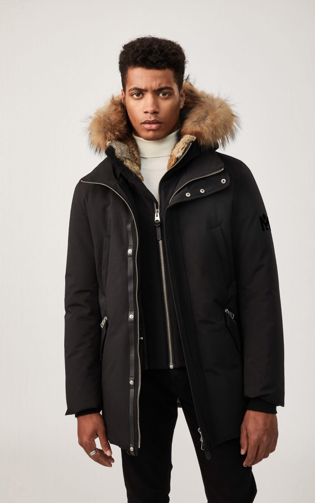 Mackage Edward Down Coat With Removable Hooded Bib & Natural Fur Trim ...