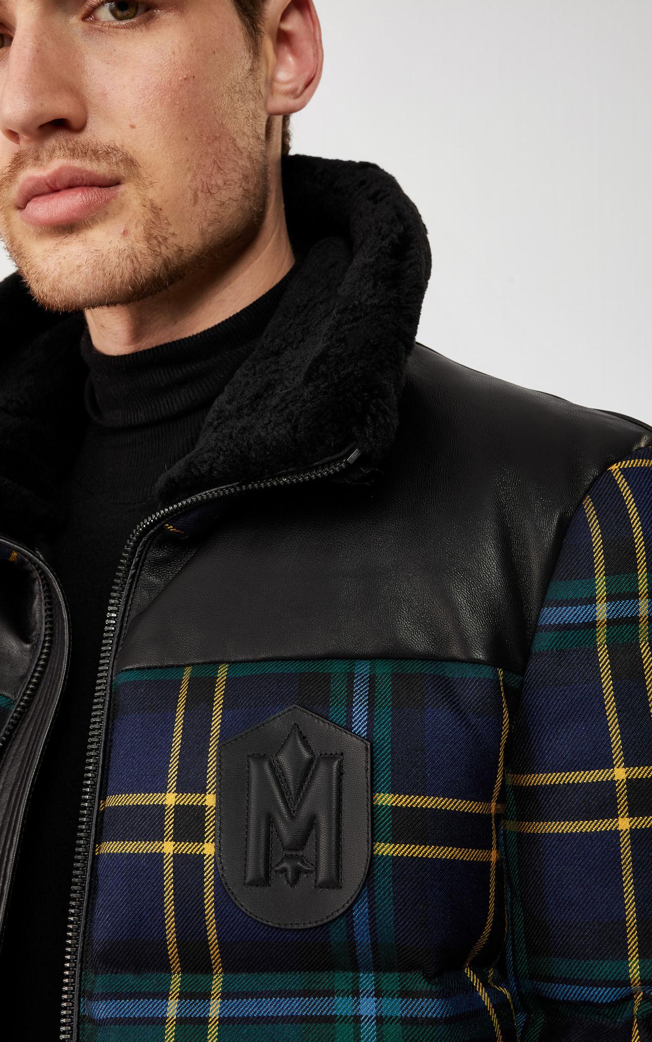 Mackage Edgar Wool Tartan Down Jacket With Leather Accents In Green Men for Men Lyst