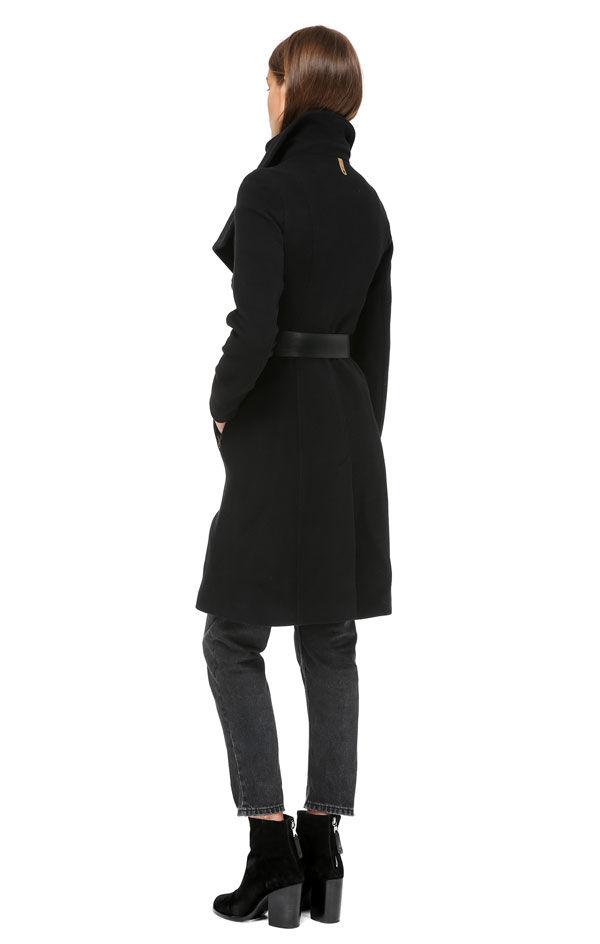mackage nori belted wide lapel coat
