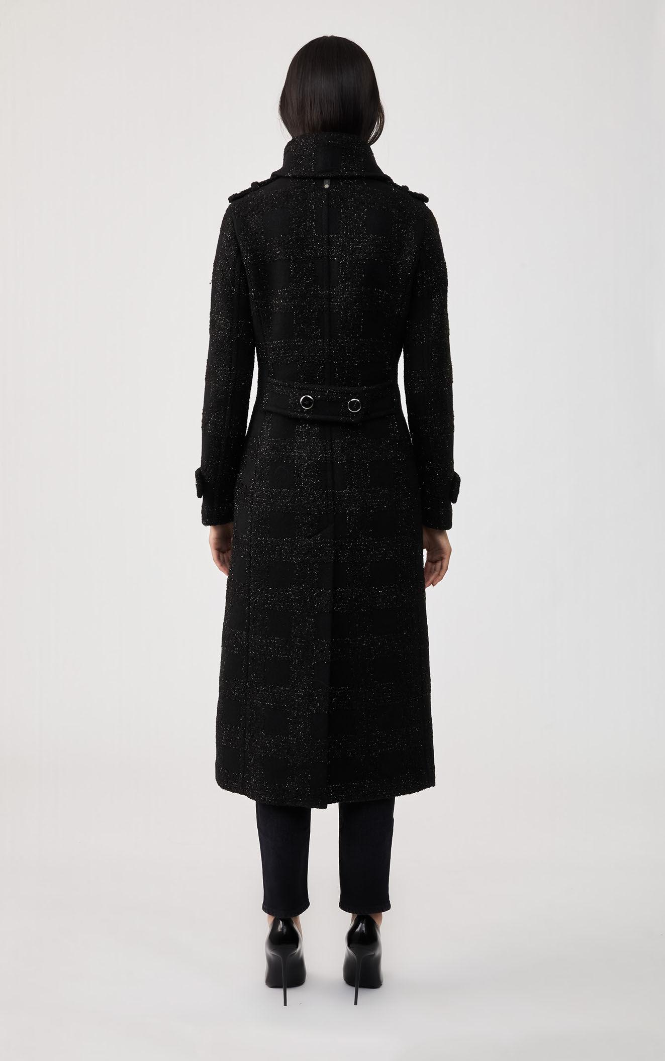 Mackage Elodie Shimmer Wool Doublebreasted Coat In Black Women Lyst